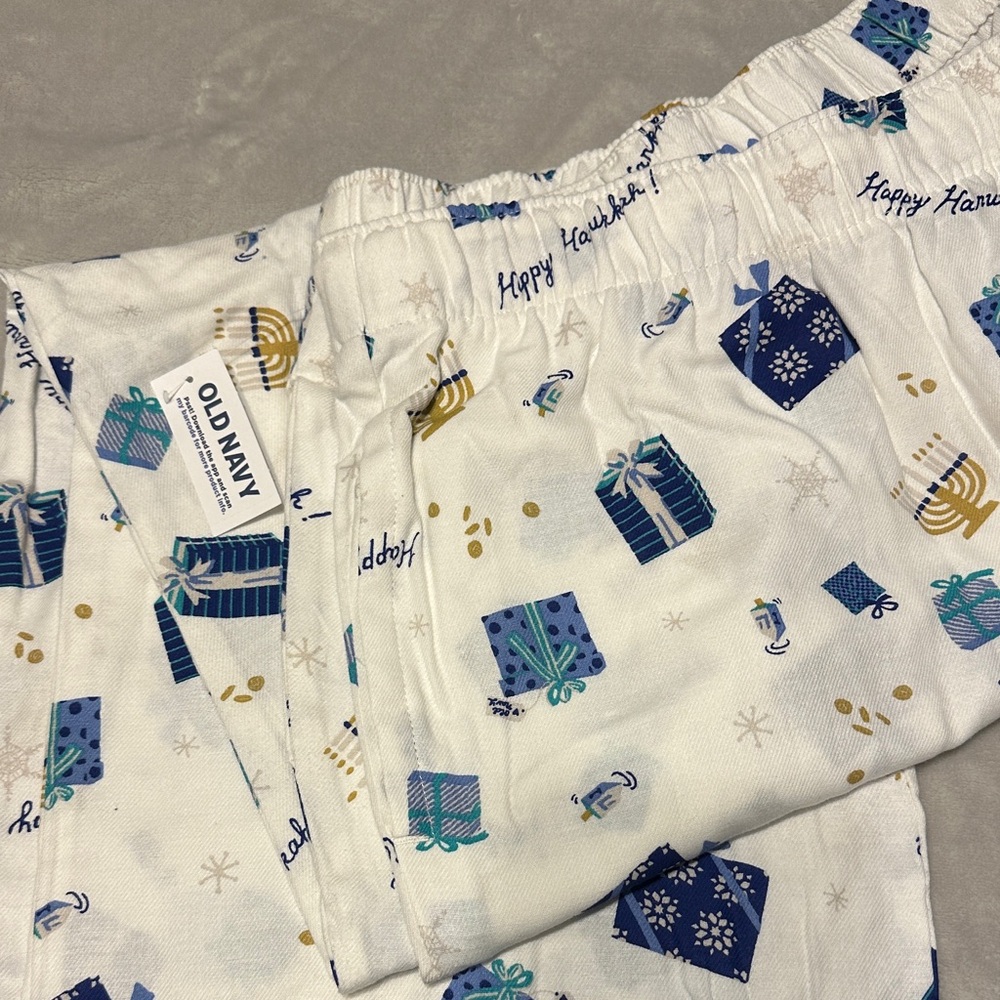 Old Navy women’s  Festive Pajama Bottoms - Blue and Gold